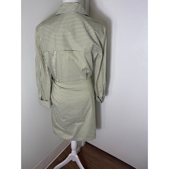 Vince Green and White Striped Wrap Dress Size Small - Picture 3 of 5